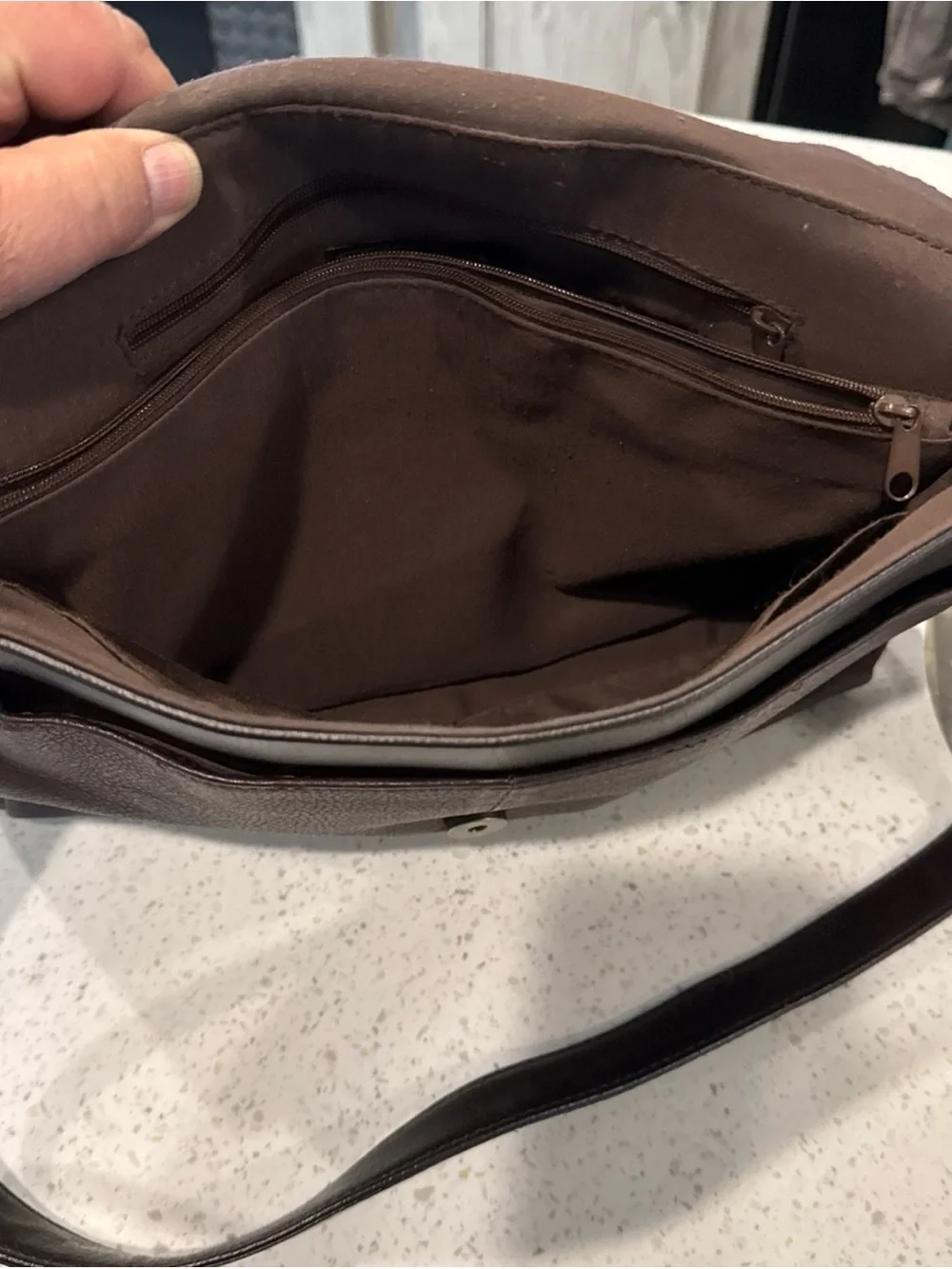 Rolf’s Leather Crossbody Bag in Dark Brown